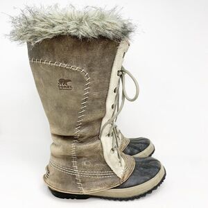 Sorel Womens Cate The Great NL1642-221 Brown Lace Up Duck Snow Boots Size US 6